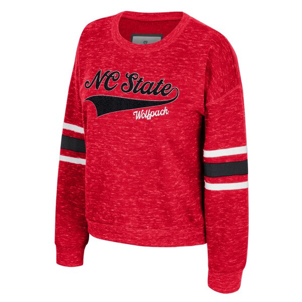 Red Ladies Speckle Fleece Crew Swea